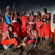 The Maasai Warriors cricket team poses after a match on June 6, 2013. (Carl De Souza/AFP/Getty Images)